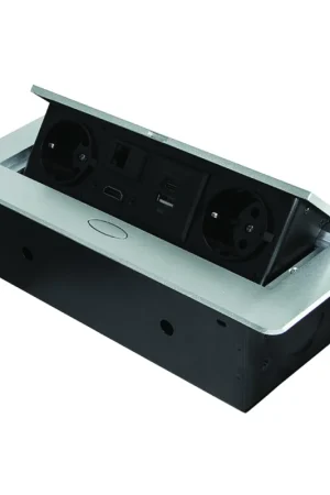 PASSACAVO CON MULTIPRESA INTEGRATA 2 SCHUKO 1USB-A 1USB-C HDMI RJ45 Must-Have