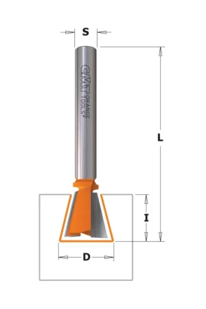 Ultime Pezzi FRESA INCASTRI CODA DI RONDINE 14° HW S=6 D=12.7x12.7x52.5 DX