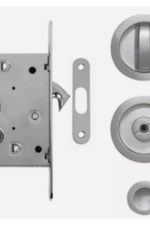 Di Tendenza Kit Scorrevole WC Tondo con serratura finitura Cromo Satinato