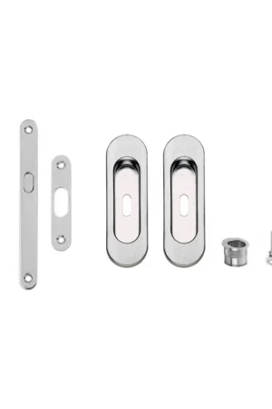 Acquista Ora Kit scorrevole ovale foro chiave cromo satinato con serratura 752100032