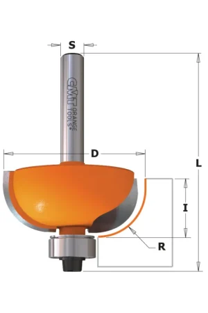 Compra Online FRESA RAGGIO CONVESSO CON CUSCINETTO Z2HW S=8 D=38.1 R=12.7 DX