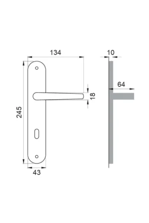 Prezzo Basso Maniglia Lilla LI1 su placca foro chiave ottone bronzato ALILFF0DQNOB0T1