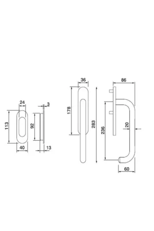 Super Prezzo Maniglione alzante scorrevole 250mm IR25 ASN con nicchia bronzato HIRAAS25N0OB1