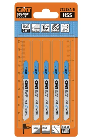 Subito Disponibile 5 LAME SEGHETTO PER METAL HSS 76x1.1-1.5x21TPI (DIRITTO/FINE)