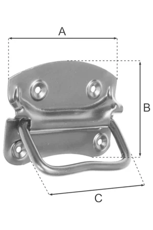 Super Prezzo MANIGLIA PER BAULI ZINCATA 11X8X10