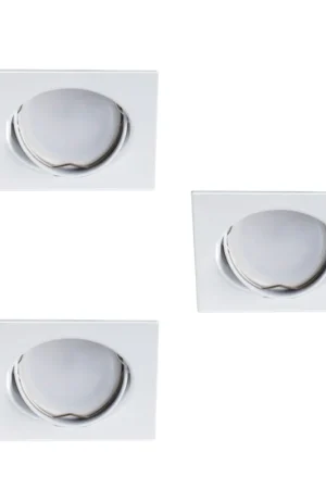 Prezzo Basso Set 3 Faretti completi di lampada tribis ii 3000k ip20 220-240 AC Cover Cromato Opaco