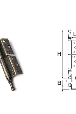Cerniera per ante in battuta dx ottone anticato 01.4014000004 Subito Disponibile