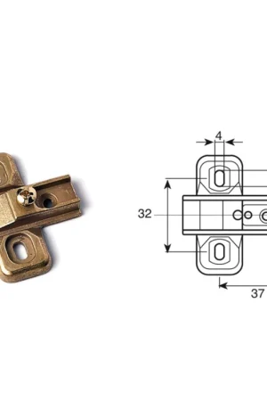Base per cerniera art.01.4330 foro 4x7 bronzata 01.4340040701 Nuovo Arrivo