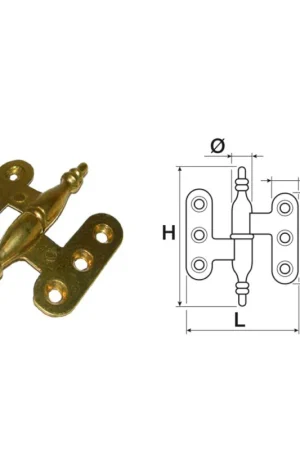 Cerniera barocco sx 40x55 ottone lucido H=65 H1.43 L=55 L1=14 D.11 01.4370S45502 Occasione Imperdibile