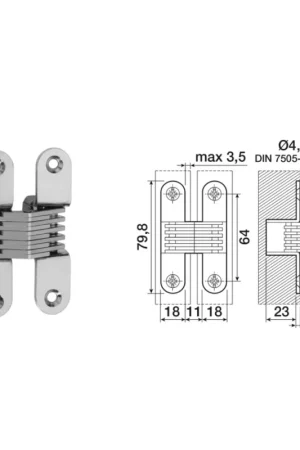 Cerniera invisibile 79.8x18 ottonata 01.4522000002 Vendita Finale