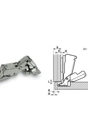 Più Venduto Cerniera B.18 165° nichelata 01.4760I00008