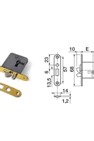 SERRATURA DA INFILARE SINISTRA E.25 OTTONATA Ultima Occasione