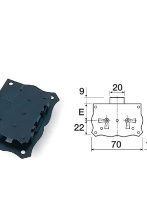 SERRATURA IN STILE E.15 DOPPIA ENTRATA FERRO BRUNITO Compra Online