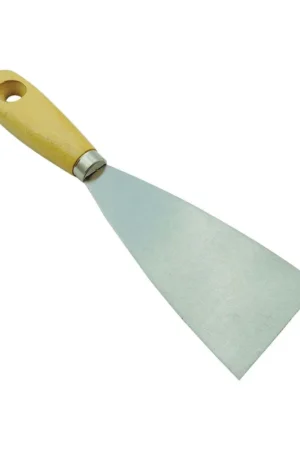 Ultima Occasione Spatola per stucco con lama in acciaio inox. Manico in legno con buco. Misura 60 mm