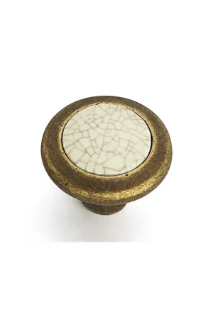 Pomolo per mobili in porcellana finitura bronzo D.34 Più Venduto