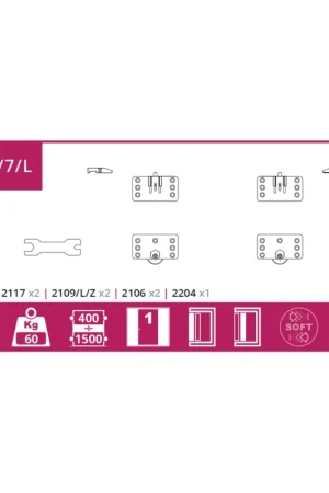 Soddisfatti O Rimborsati Guarnitura per mobili con ante interne regolabili 2196/7/L