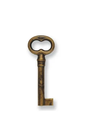 Chiave serratura per mobili ottone antico L.52mm Non Perdere