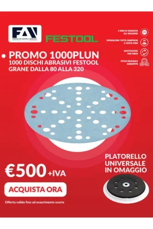 Promo 1000 Dischi Abrasivi Festool Granat d.150 + Platorello Universale Omaggio Pagamento Sicuro