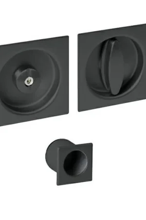 Ultimissimo Modello KIT Q scorrevole WC quadro nero opaco senza serratura per porta 40/48