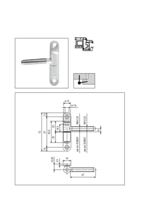 Vendita Finale Cerniera ridotta per PVC gambo 8x48 diametro 13x40 ottone verniciato