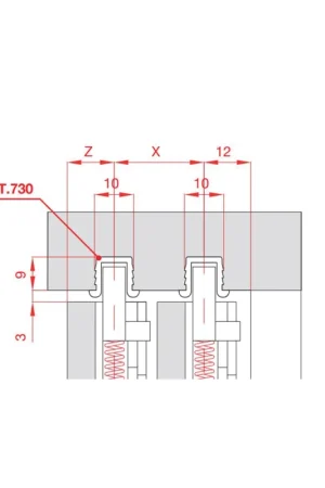Binario superiore in plastica 3 metri per antine scorrevoli - Art. 730 Serie Scorribase - Terno Scorrevoli Affare