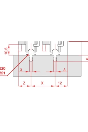 Binario inferiore a funghetto in alluminio argento 3 metri per antine scorrevoli - Serie Scorribase - Terno Scorrevoli Promozione