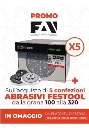 Promo 500 Dischi Abrasivi Festool Granat d.150 + Platorello Festool Omaggio Occasione Imperdibile
