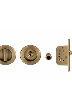 A Buon Prezzo Kit scorrevole tondo Wc con serratura finitura bronzo graffiato