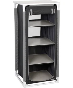 Armadio da campeggio pieghevole brunner "mobiletto azabache hs" in alluminio e poliestere nero 4 ripiani 59x48x140 cm Offerta