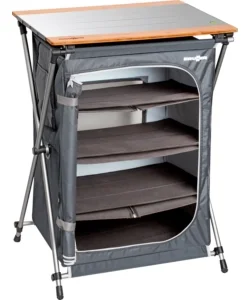 Armadio da campeggio pieghevole brunner "razor ultralight ls" in alluminio e poliestere nero 4 ripiani 60x46x82 cm Reso Gratuito