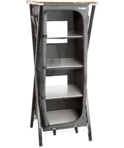 Armadio da campeggio pieghevole brunner "mercury cross hs sq" in alluminio e poliestere 4 ripiani 60x49x140 cm Ultima Occasione