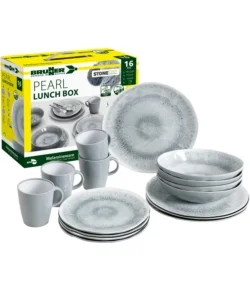 Acquista Ora Set 16 stoviglie da campeggio brunner "pearl" in stone touch antiscivolo
