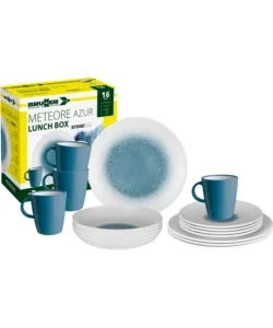 Affare Set 16 stoviglie da campeggio brunner "meteore azur" in stone touch antiscivolo