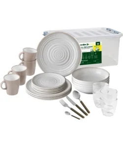 Vendita Finale Set 36 stoviglie da campeggio brunner "savana" in stone touch antiscivolo