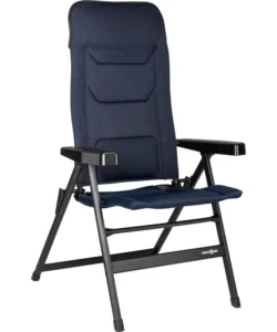 Ultimissimo Modello Sedia da campeggio reclinabile brunner "rebel pro large"in alluminio e 3durafeel blu 54x45x125 cm