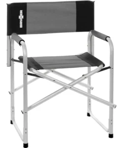 Ultima Occasione Sedia da campeggio brunner "bravura" in alluminio e poliestere nero e grigio 60x47x46/83 cm