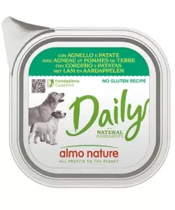 Alimento umido per cani almo nature "daily" con agnello e patate 100 gr Promozione