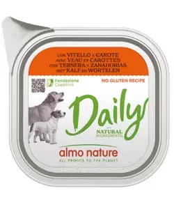 Ultime Pezzi Alimento umido per cani almo nature "daily" con vitello e carote 100 gr