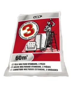 Set 3 teli di protezione per pittura "ultra fine" 4x5 mt Reso Gratuito