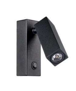 Applique led "spy" in metallo nero, 4000k Popolare