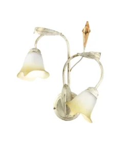 Applique 2 luci "lucrezia" in metallo color avorio, e14 Prezzo Conveniente