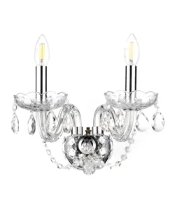 Applique a 2 luci "svetlana" cristallo/cromo, e14 Scelto Dai Clienti
