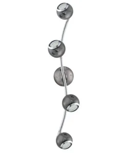 Barra con 4 faretti led "bimeda" in acciaio nero, gu10 Occasione Imperdibile