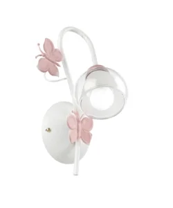 Applique "butterfly" bianca e rosa, e14 Prezzo Ridotto