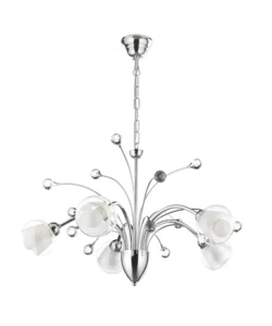 Affare Lampadario "diamante" in metallo cromato, e14