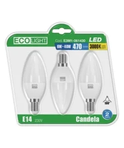 3 lampadine led 6w luce calda 3000° k - candela Scelto Dai Clienti