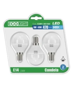 3 lampadine led 6 luce fredda 6400 °k - mini globo Nuova Collezione