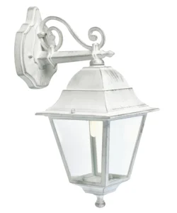 Applique "old " verso il basso bianco e argento, e27 Occasione Imperdibile