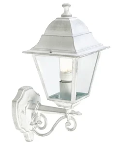 Applique "old " verso l'alto bianco e argento, e27 Super Prezzo