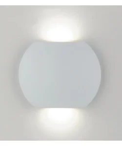 Applique led "miura" in alluminio goffrato bianco 2x3w, 520 lm Di Tendenza